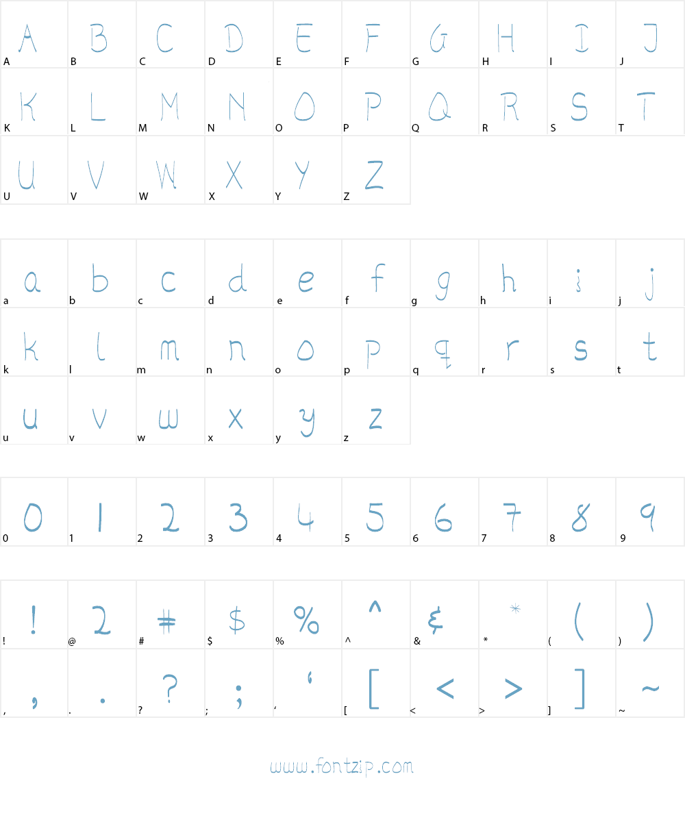 McfreeHands Font Character