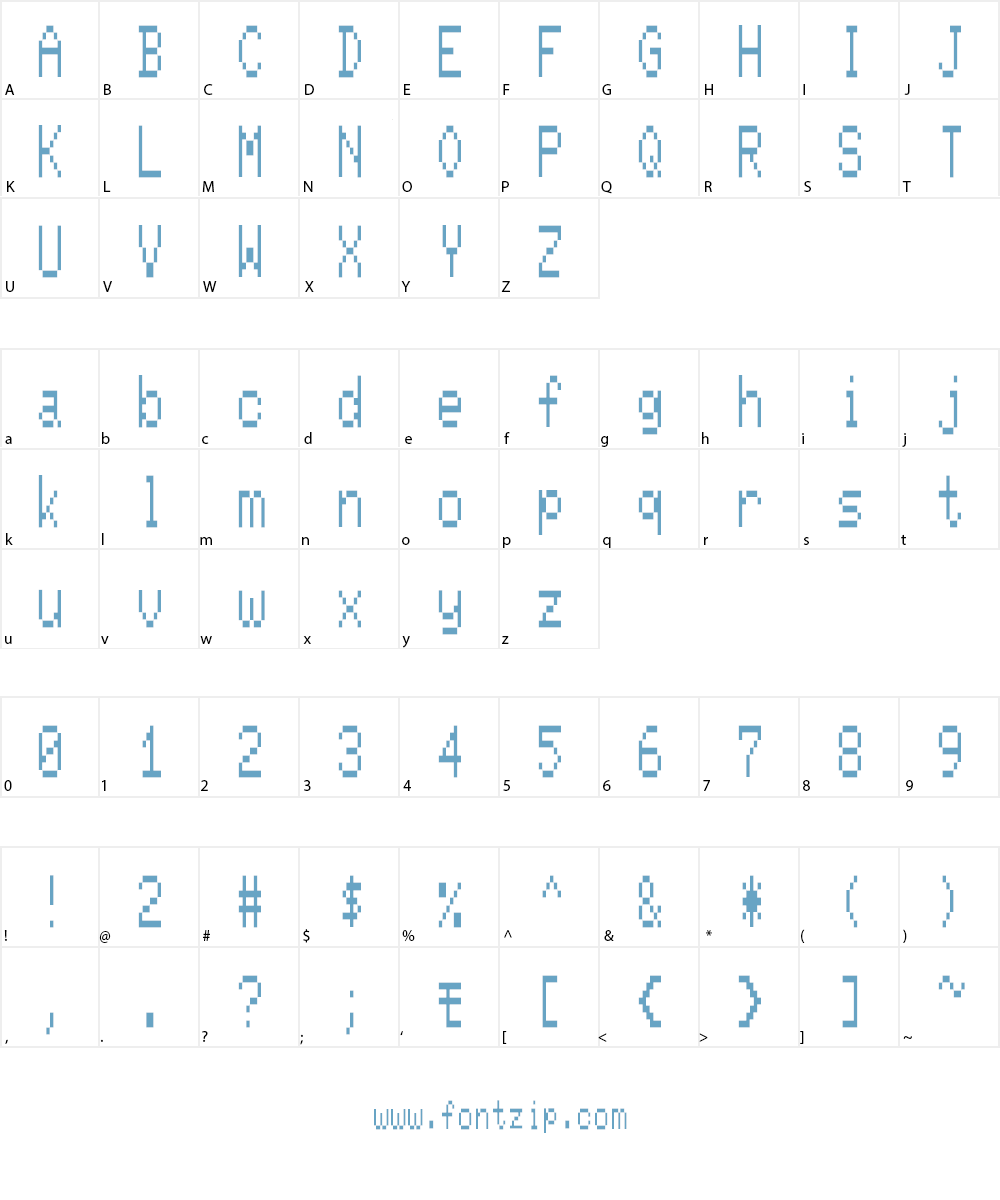 eight_eight_zero_one Font Character