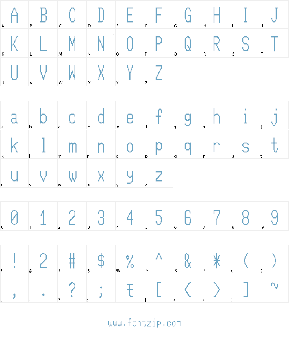 nine_eight_zero_one Font Character