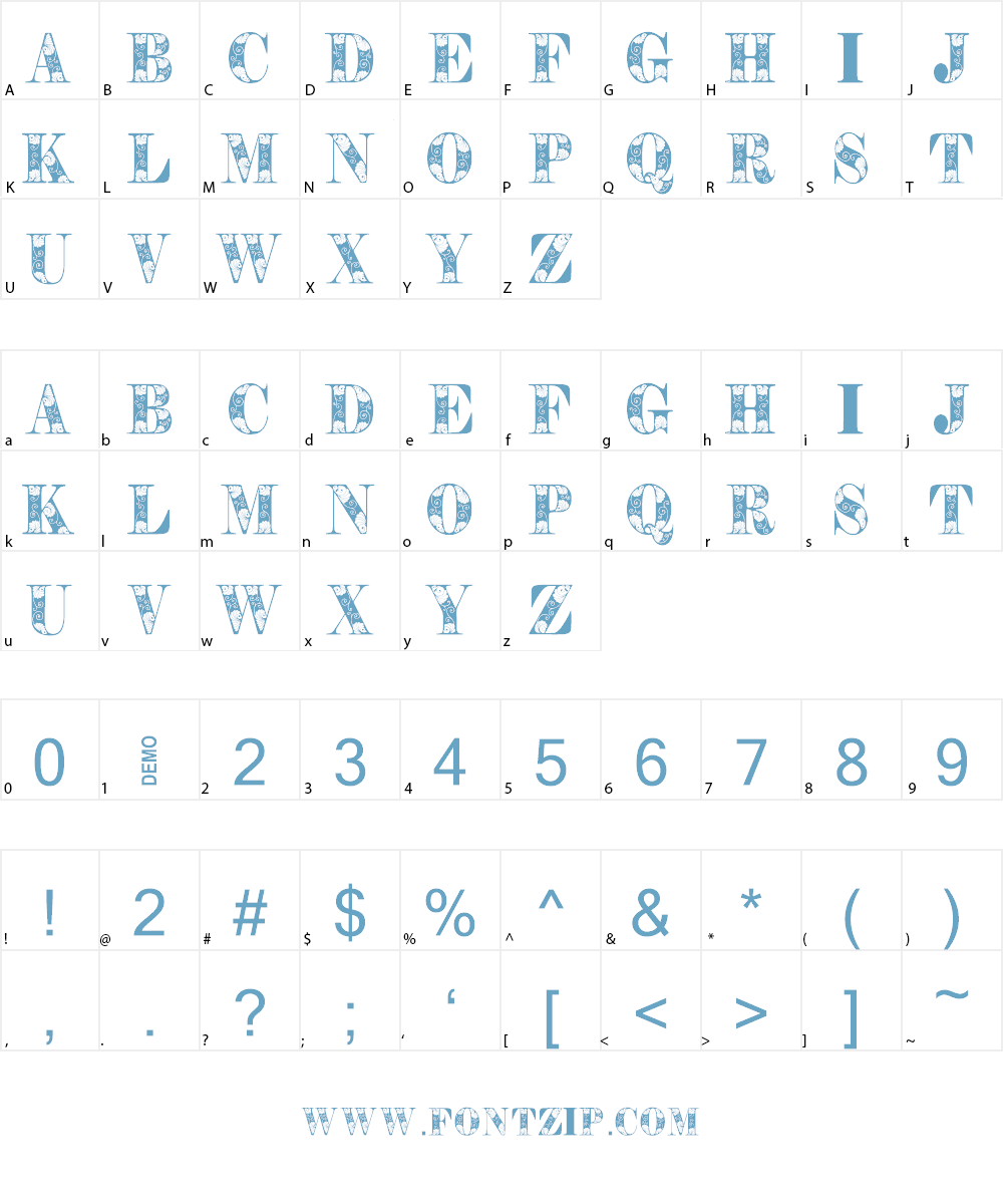 Tendrils Font Character