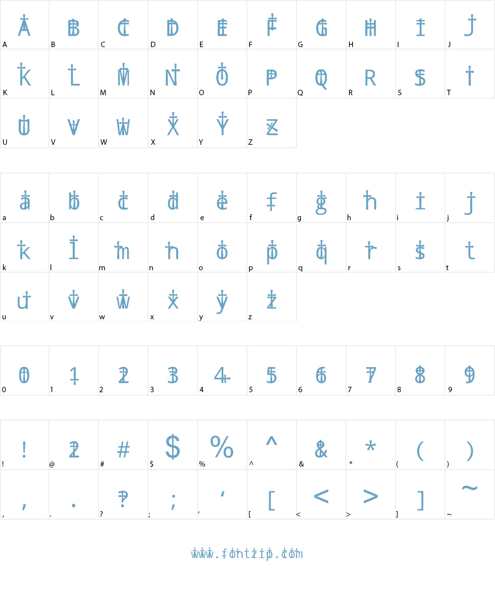 crucifix Font Character