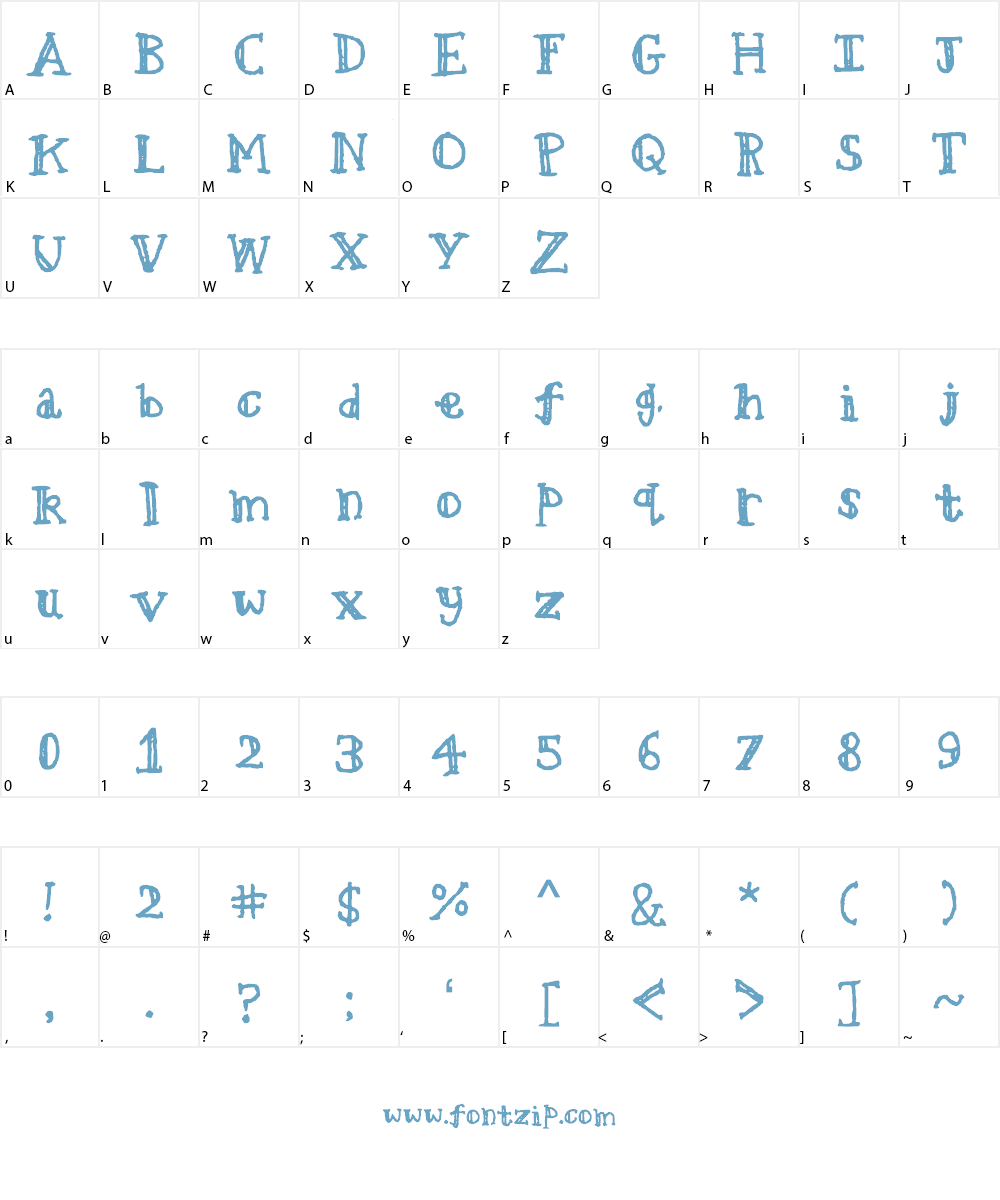 OlderLinesScript Font Character