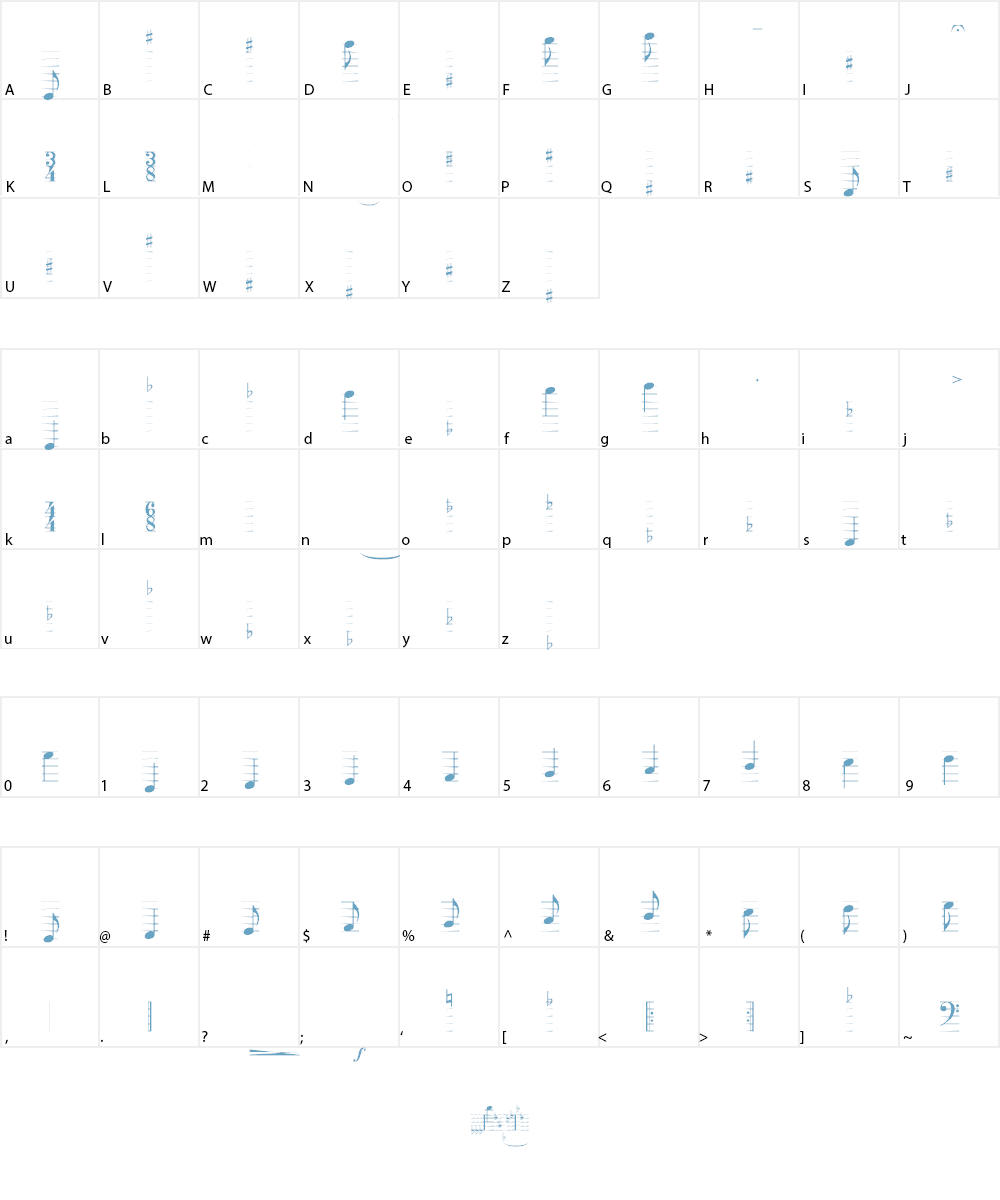 TypeMyMusic Notation Font Character