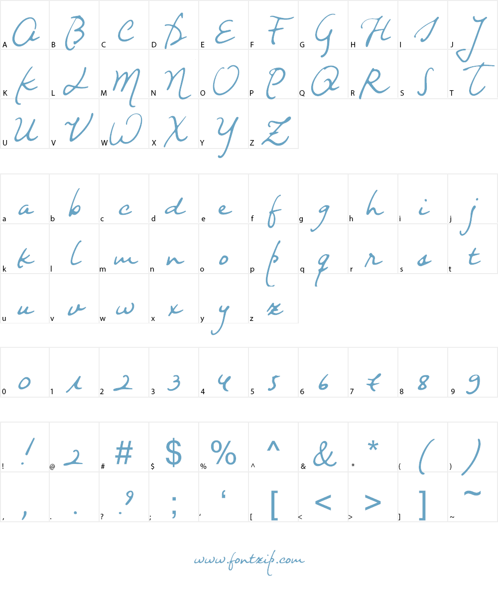 Night Wind Sent Sample Font Character