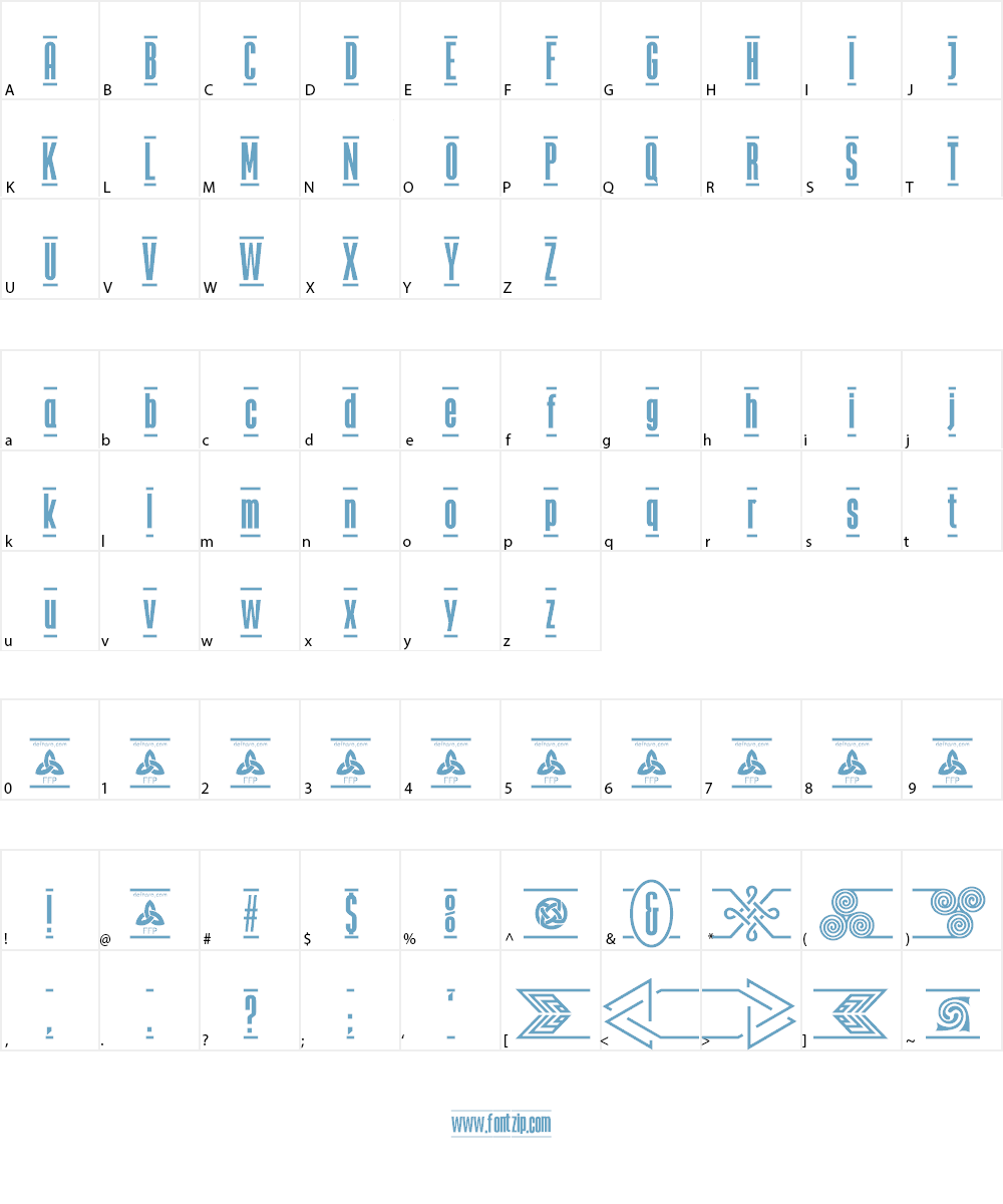 The Tribal Box Font Character