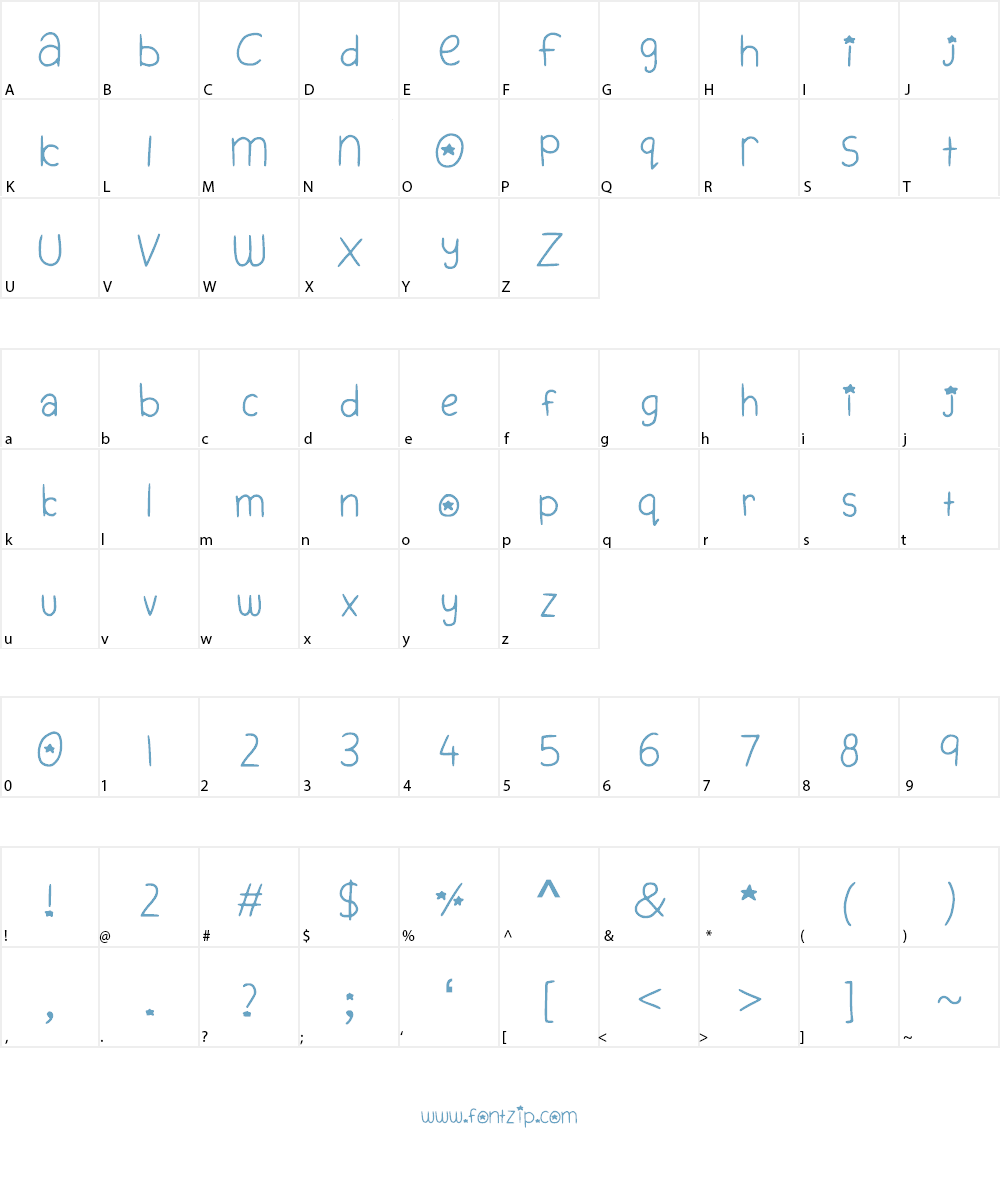 Starjump Font Character