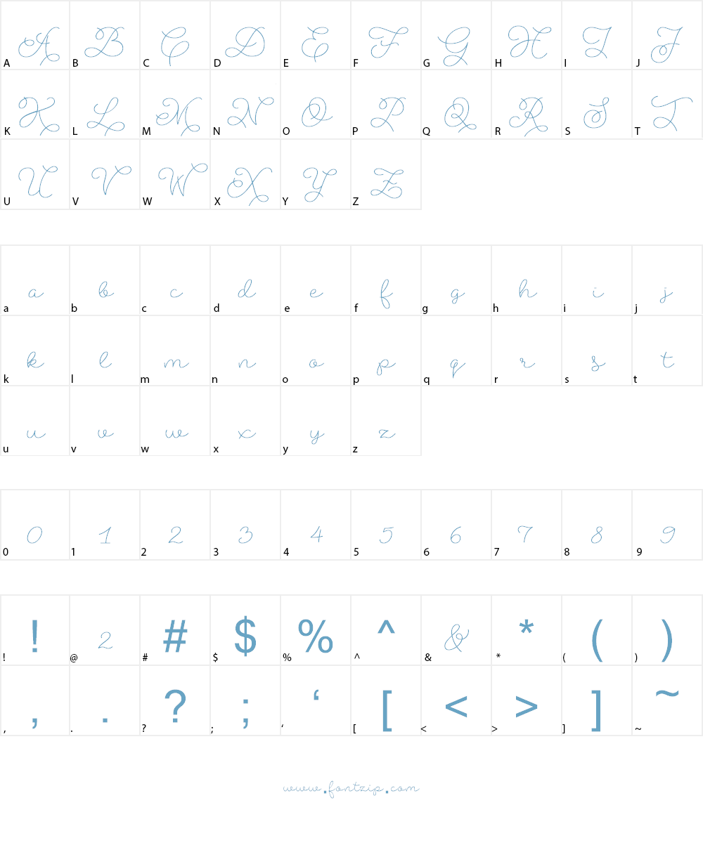 Abigail Script Demo Font Character