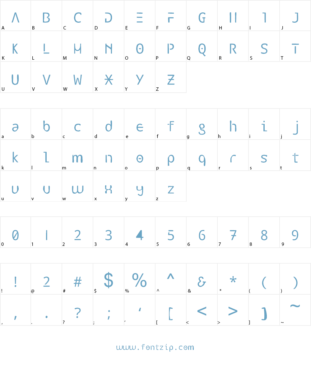 Xanthor Font Character