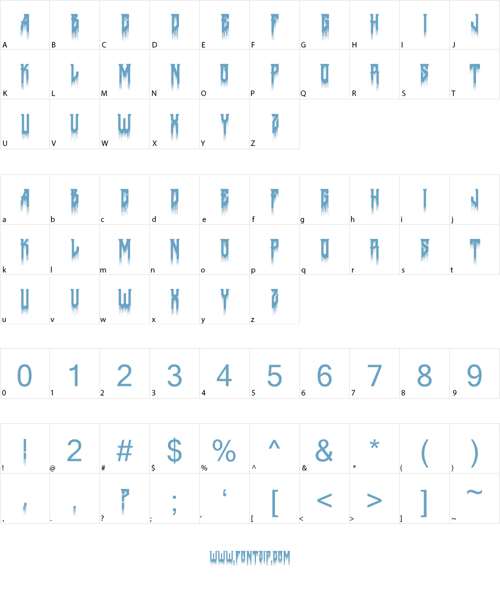 Death to Metal Font Character