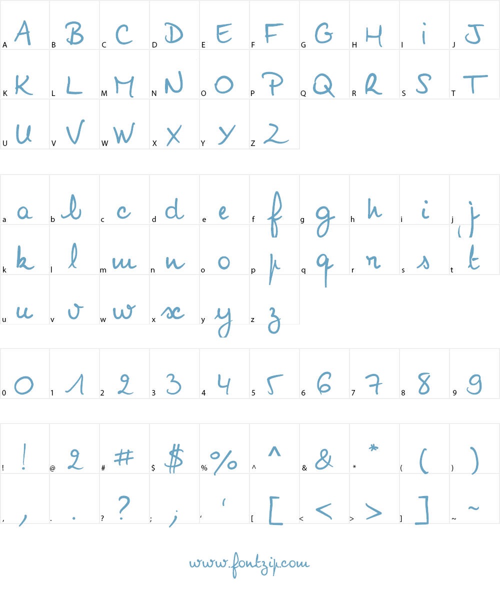 NoemieScript Font Character