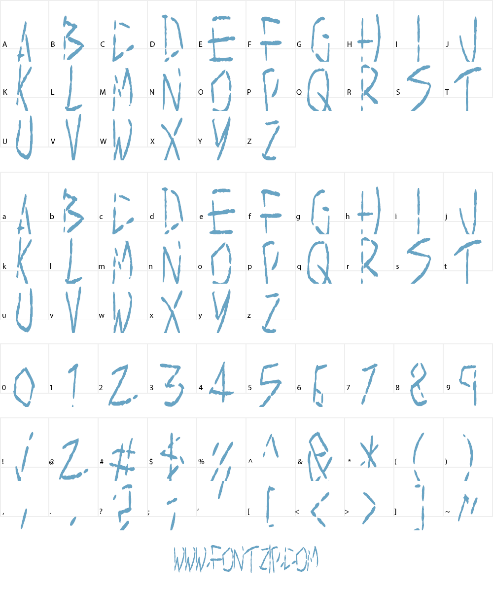 Slice Font Character