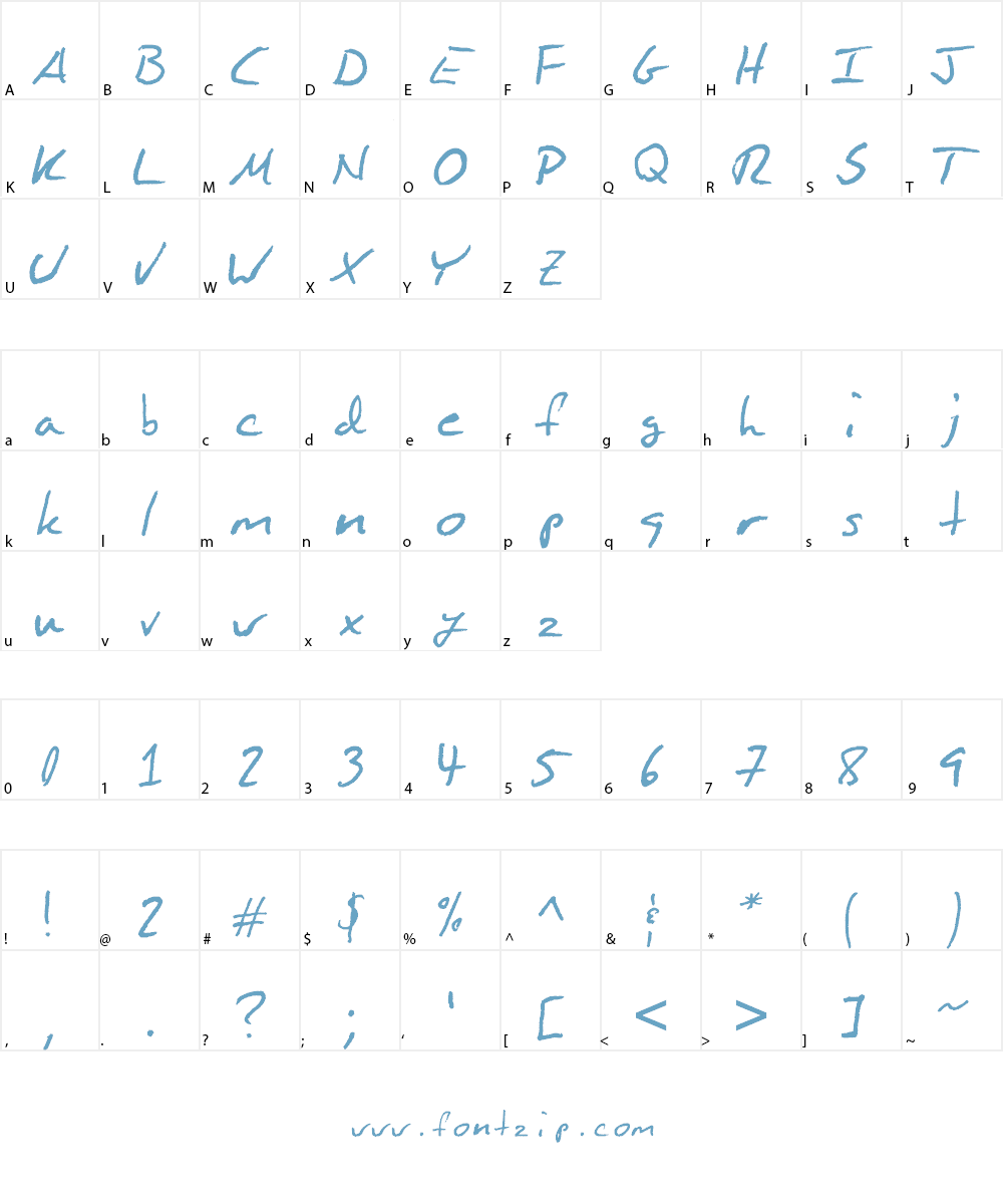Blakeman Hand Font Character