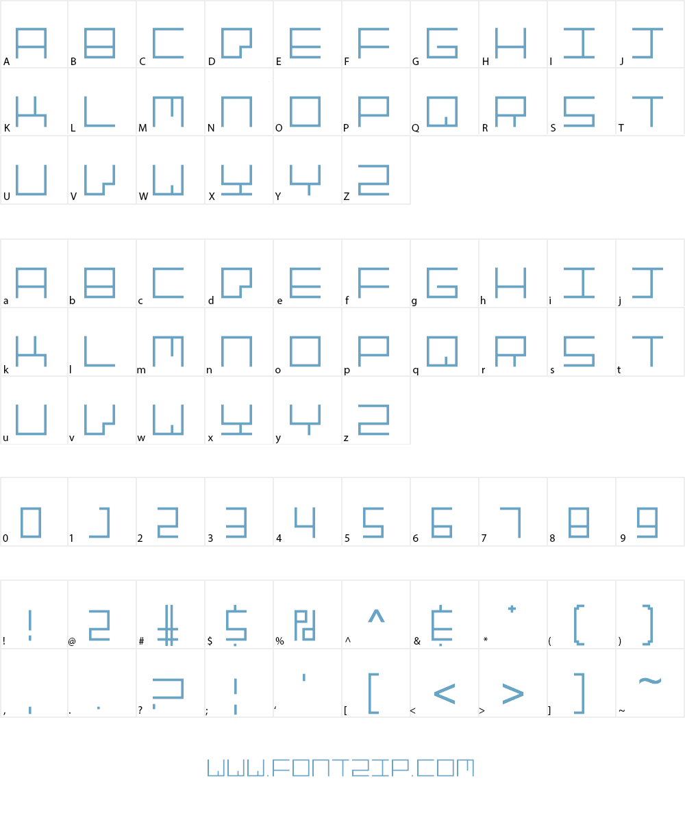 Granite Postmodern Font Character