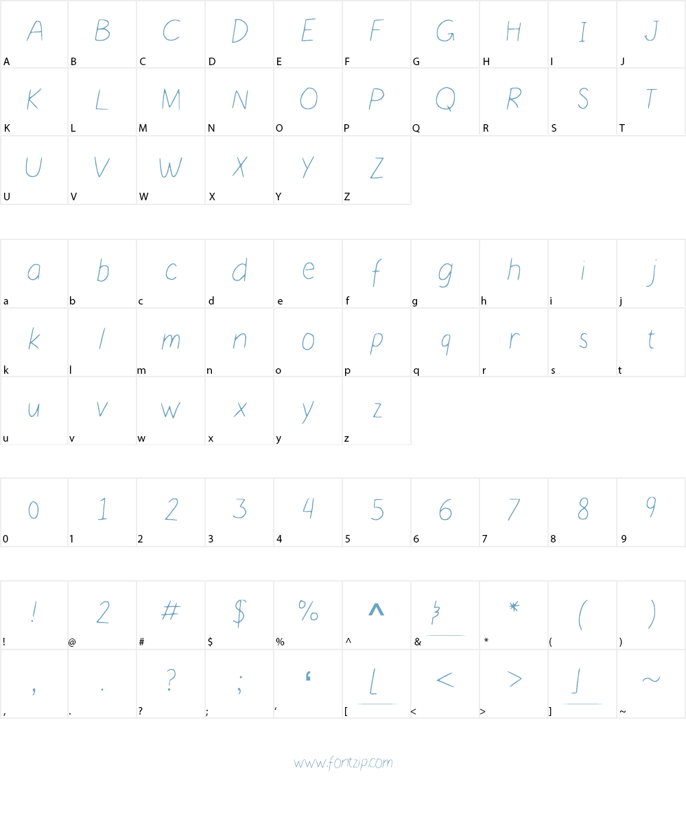 Nikukurin_s_handwriting Font Character