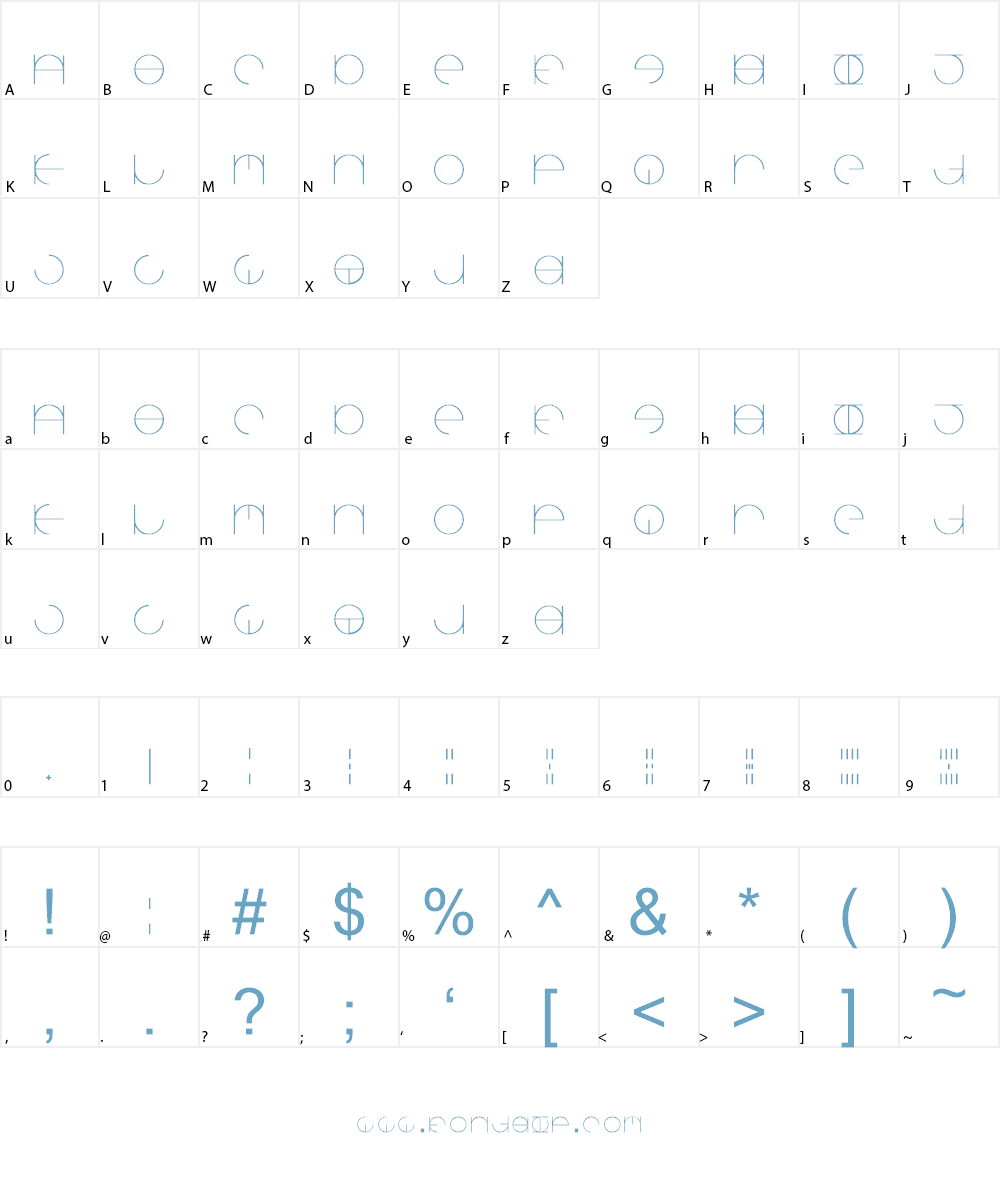 Aroundabout Font Character