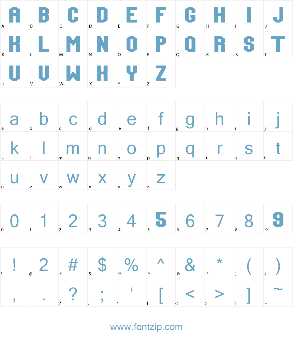 Team Jersey 95 Demo Font Character