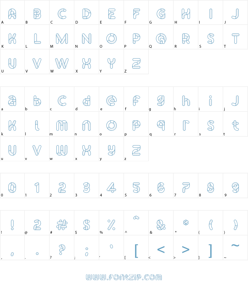 Skrova Parts Outline Dotted 1 Font Character