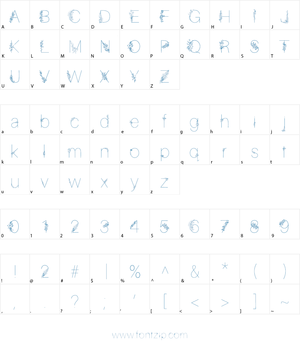 GardenParty Font Character