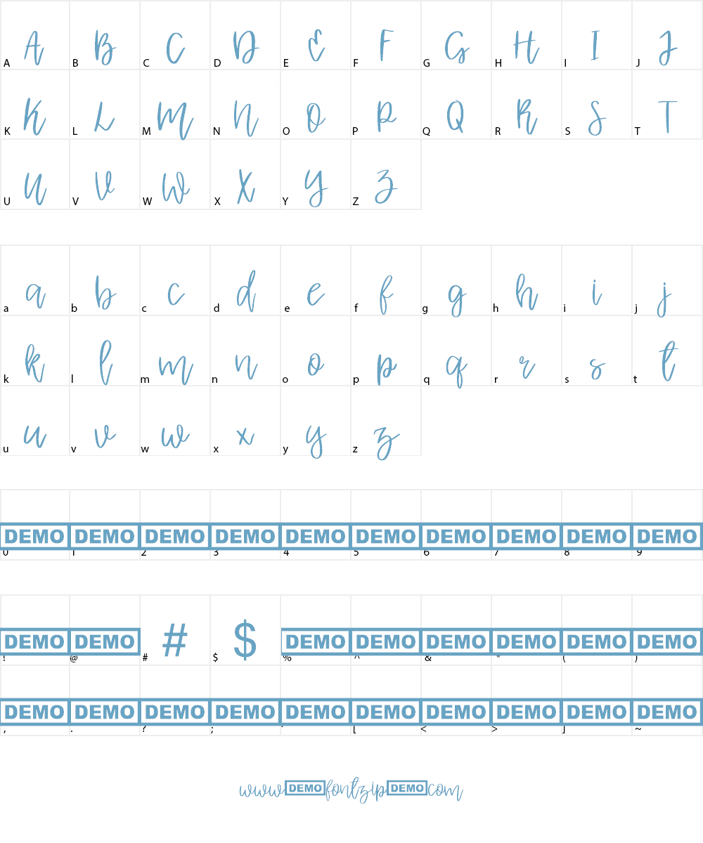 Albret Demo Font Character