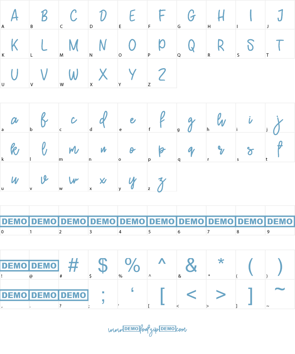 Burston Demo Font Character