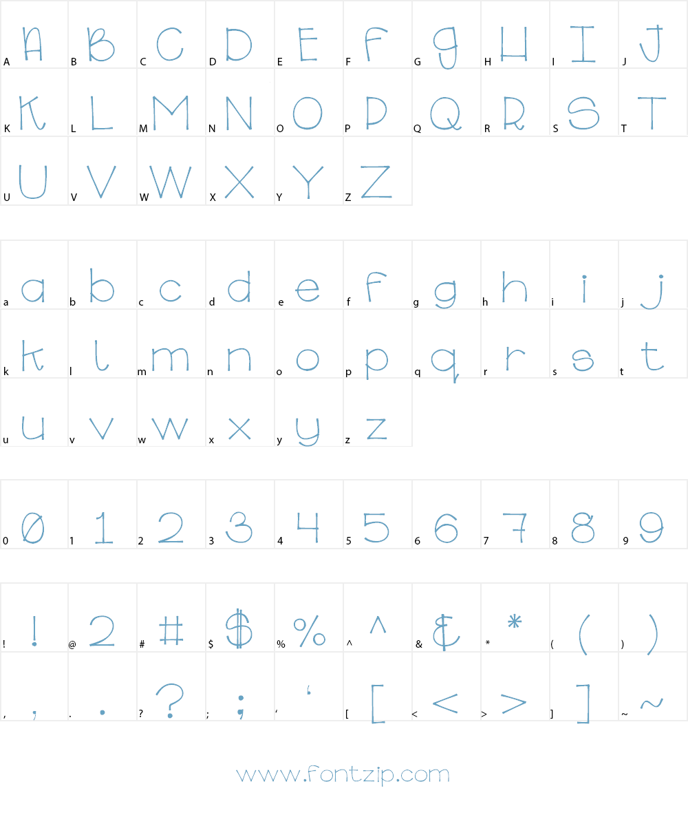 GinaBinaRegular Font Character