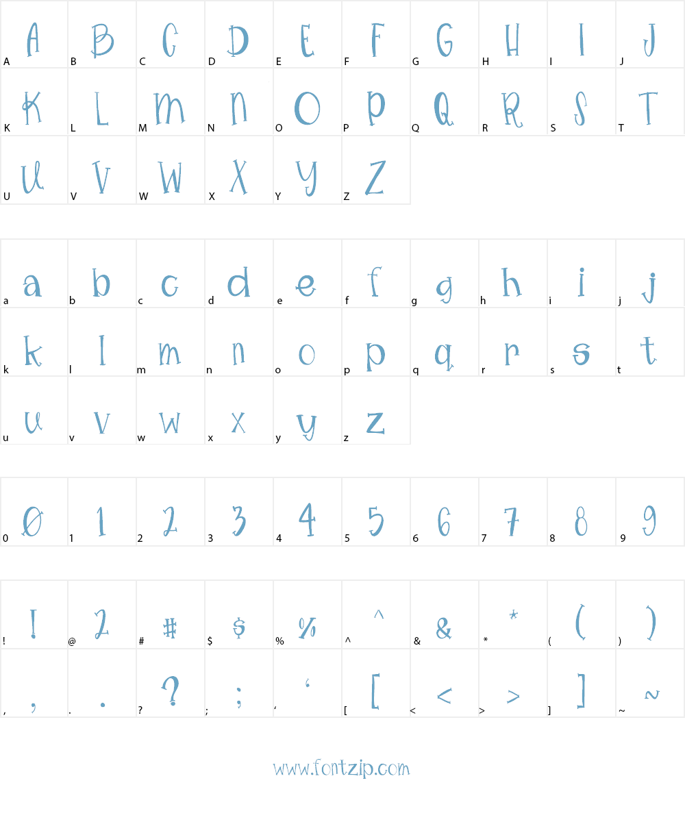 MimsyWhimsy Font Character