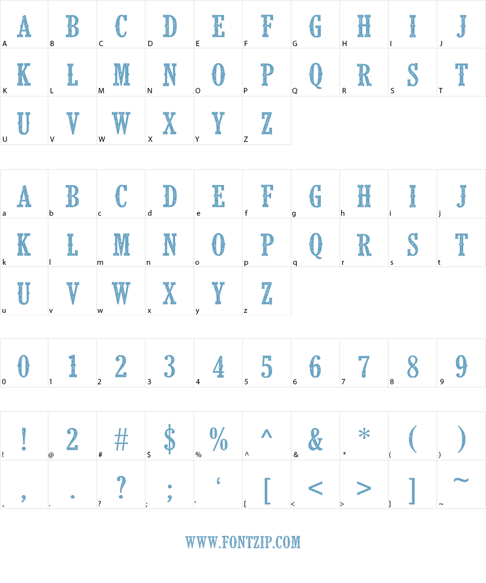 CF Klondike PERSONAL Font Character