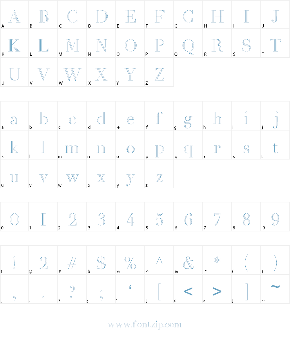 Dinimal Font Character
