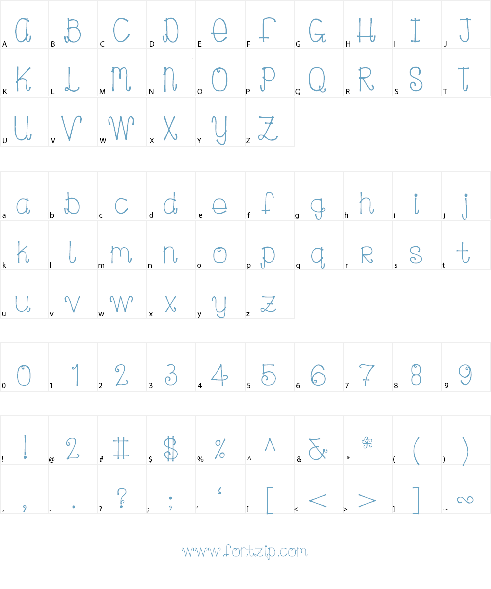 CurlyLou Font Character