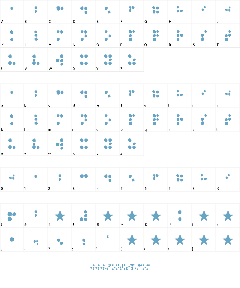 Heaven the Braille Font Character