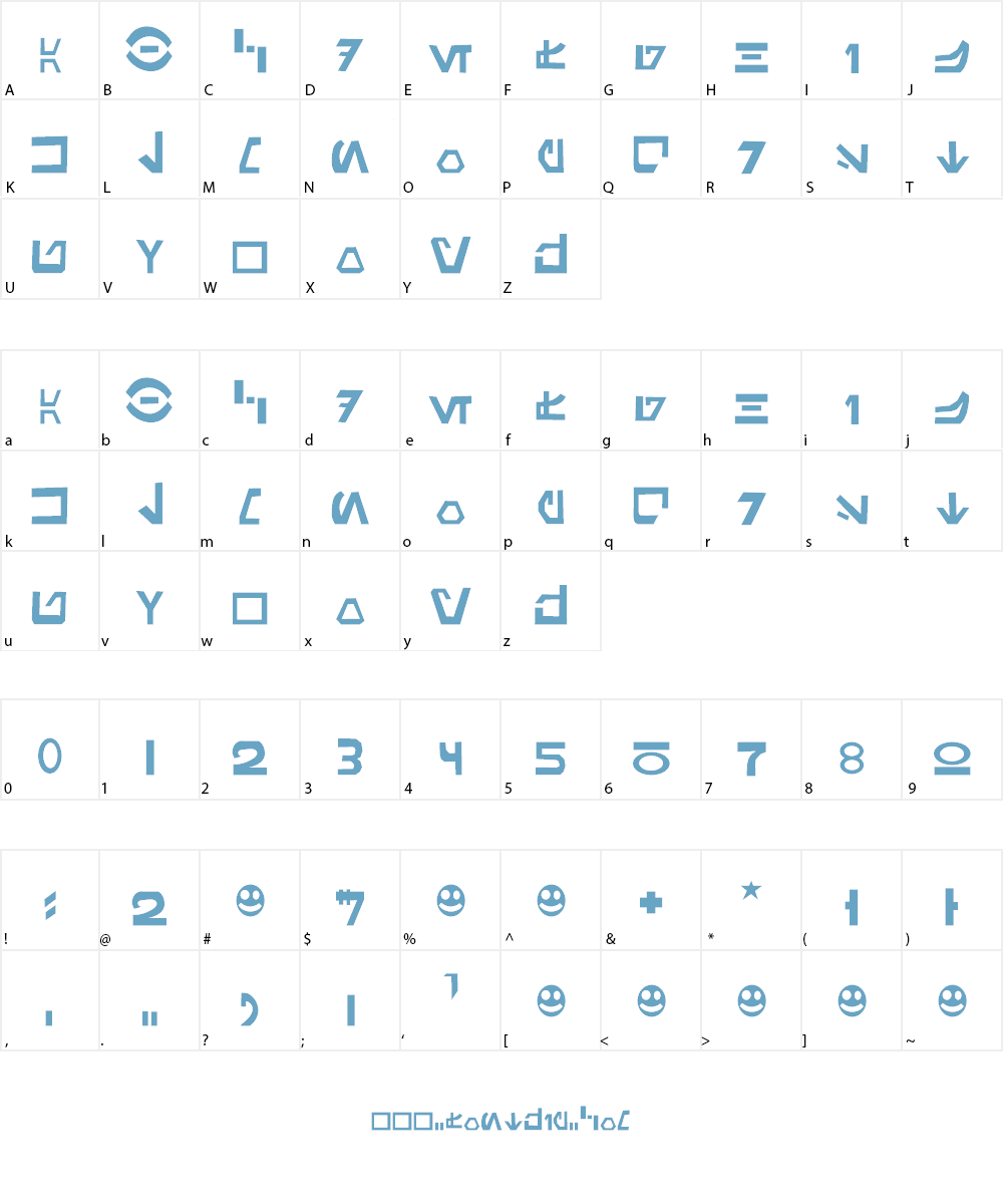 Heaven the Galactic Basic Font Character