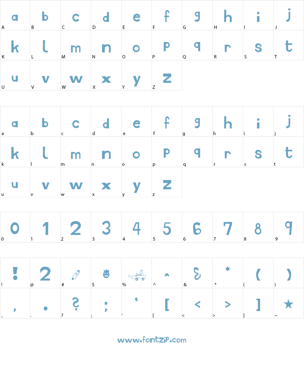 Hussar Niebieski Font Character