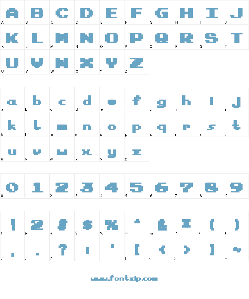Pixel Clasher Font Character