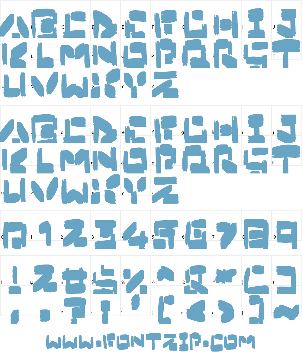Boxybrush Font Character
