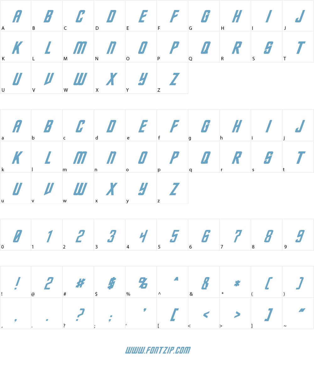 DIN Trek Font Character