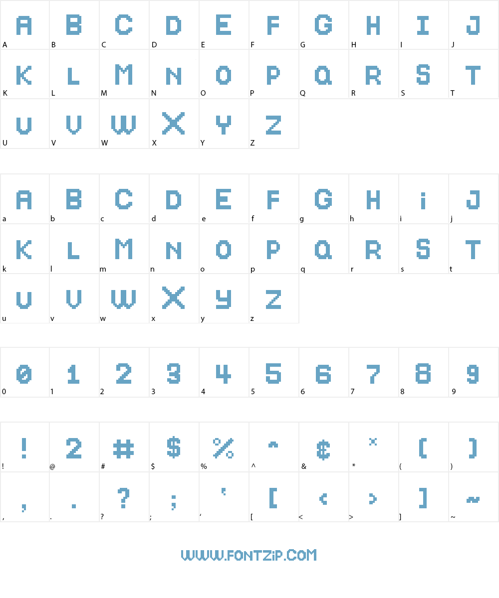 Preschool Bits Font Character