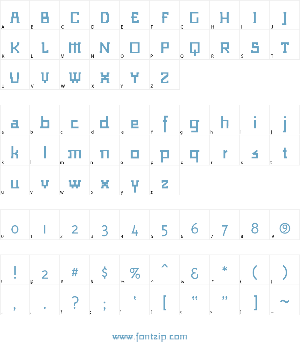 Gib Brick Plox Font Character