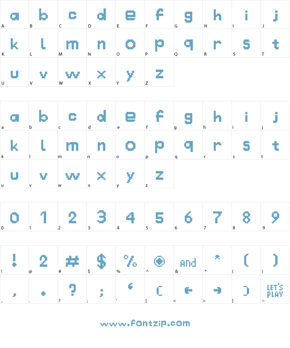 Hussar Danmaku Font Character