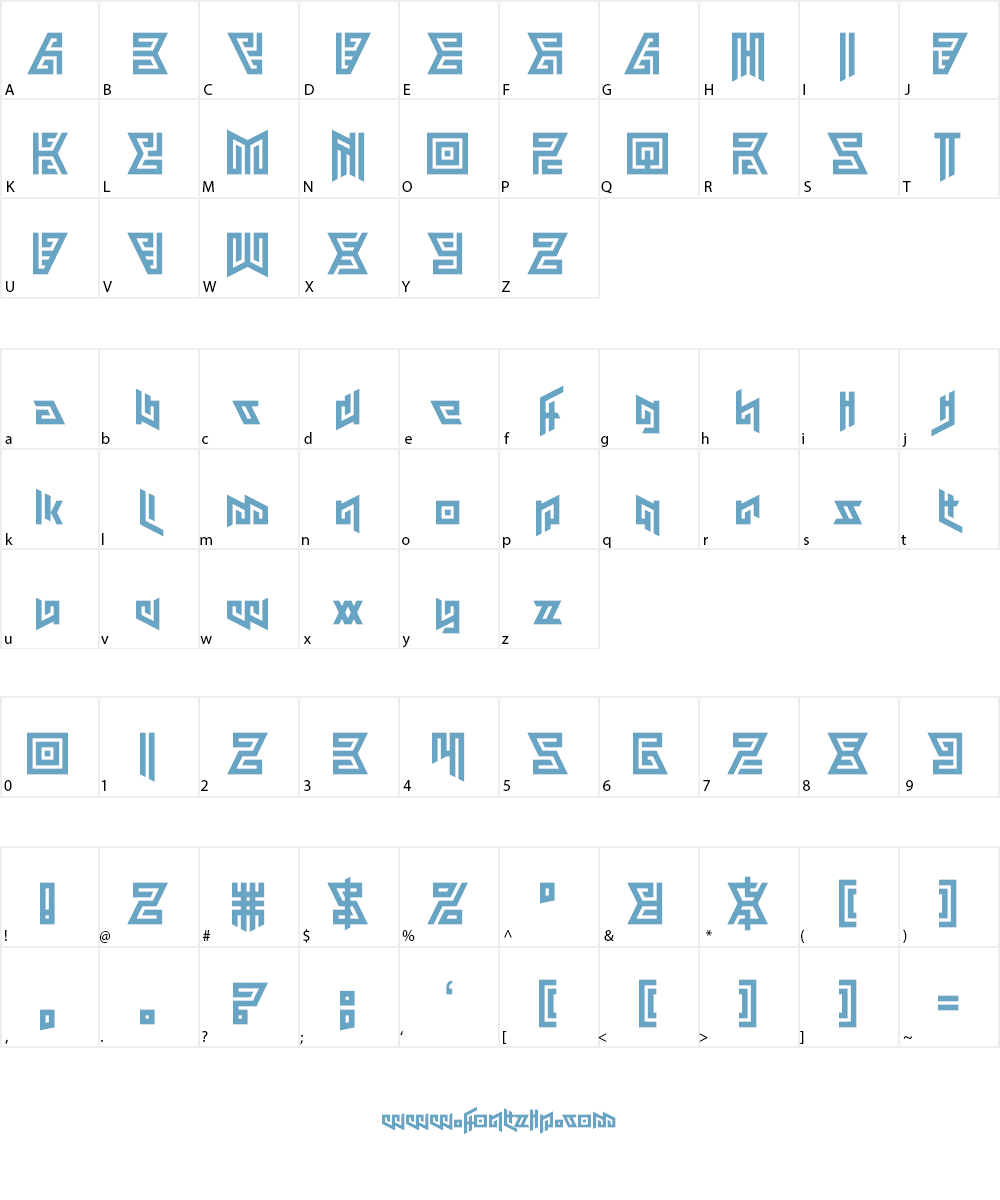 Aztechno Font Character