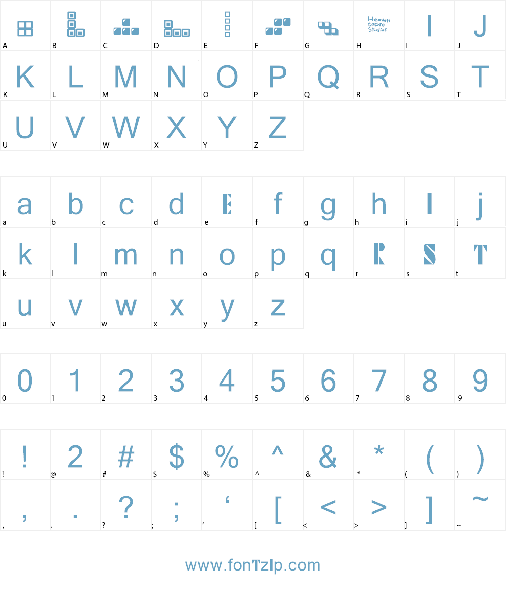 Tetris Blocks 2.0 Font Character