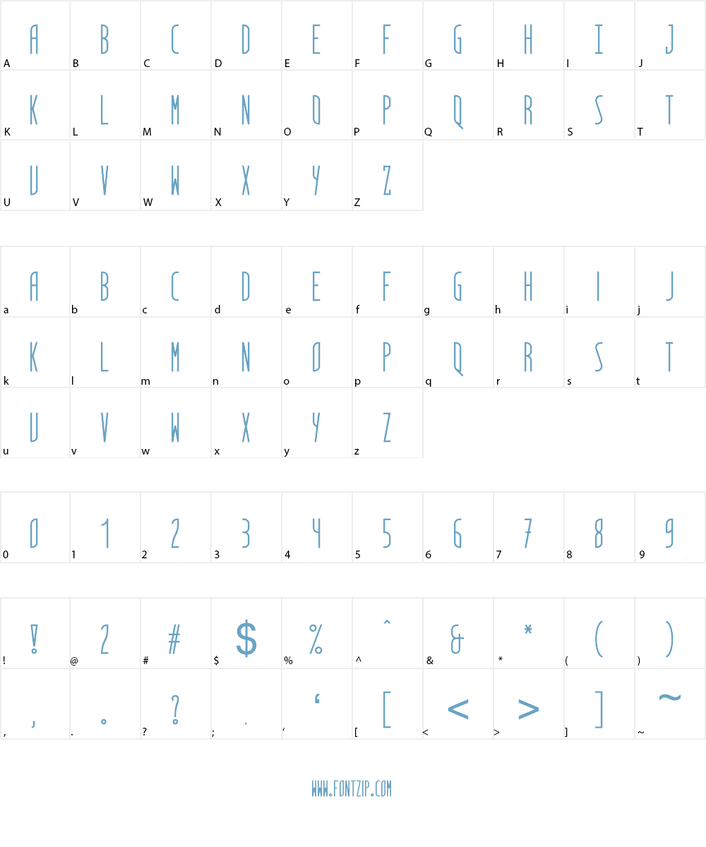 Quatre Quarts Font Character