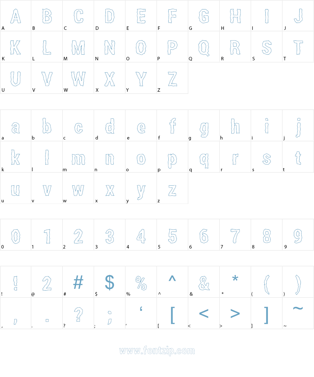 Roughen Corner Font Character