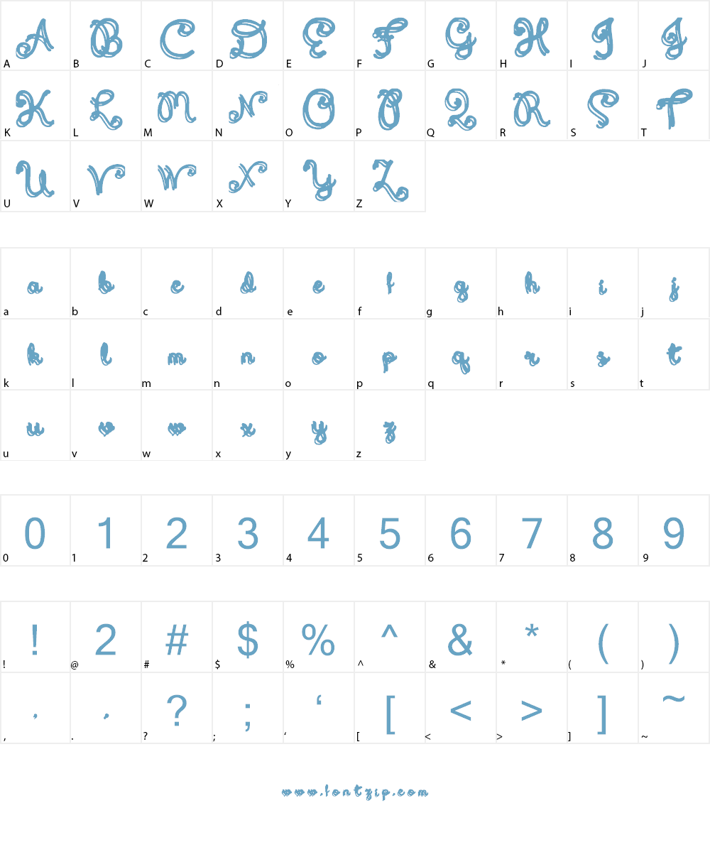 Domywriting Font Character