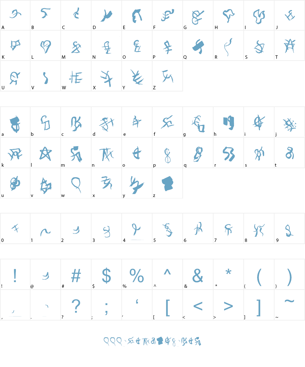 Secret Code Font Character