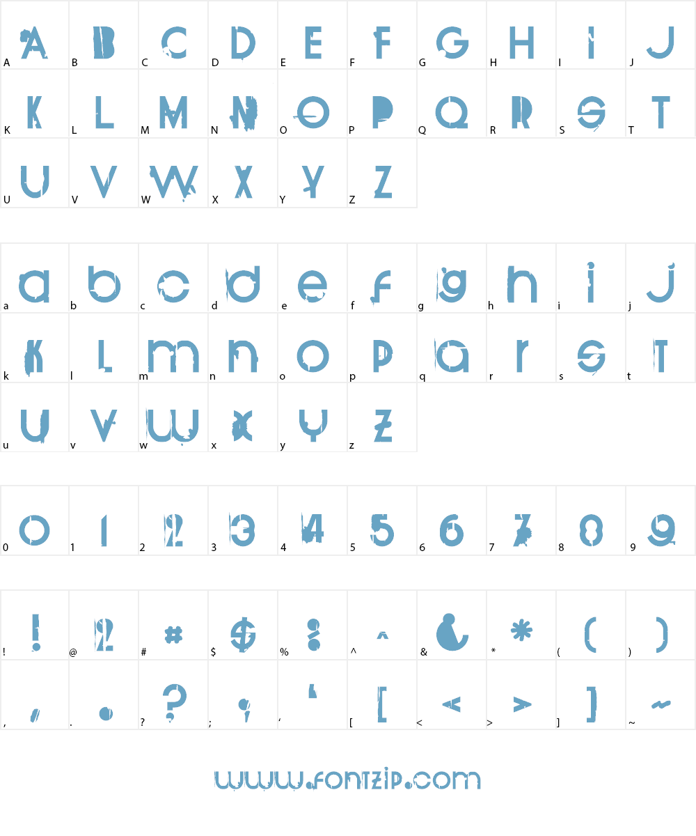 BurnOut Font Character
