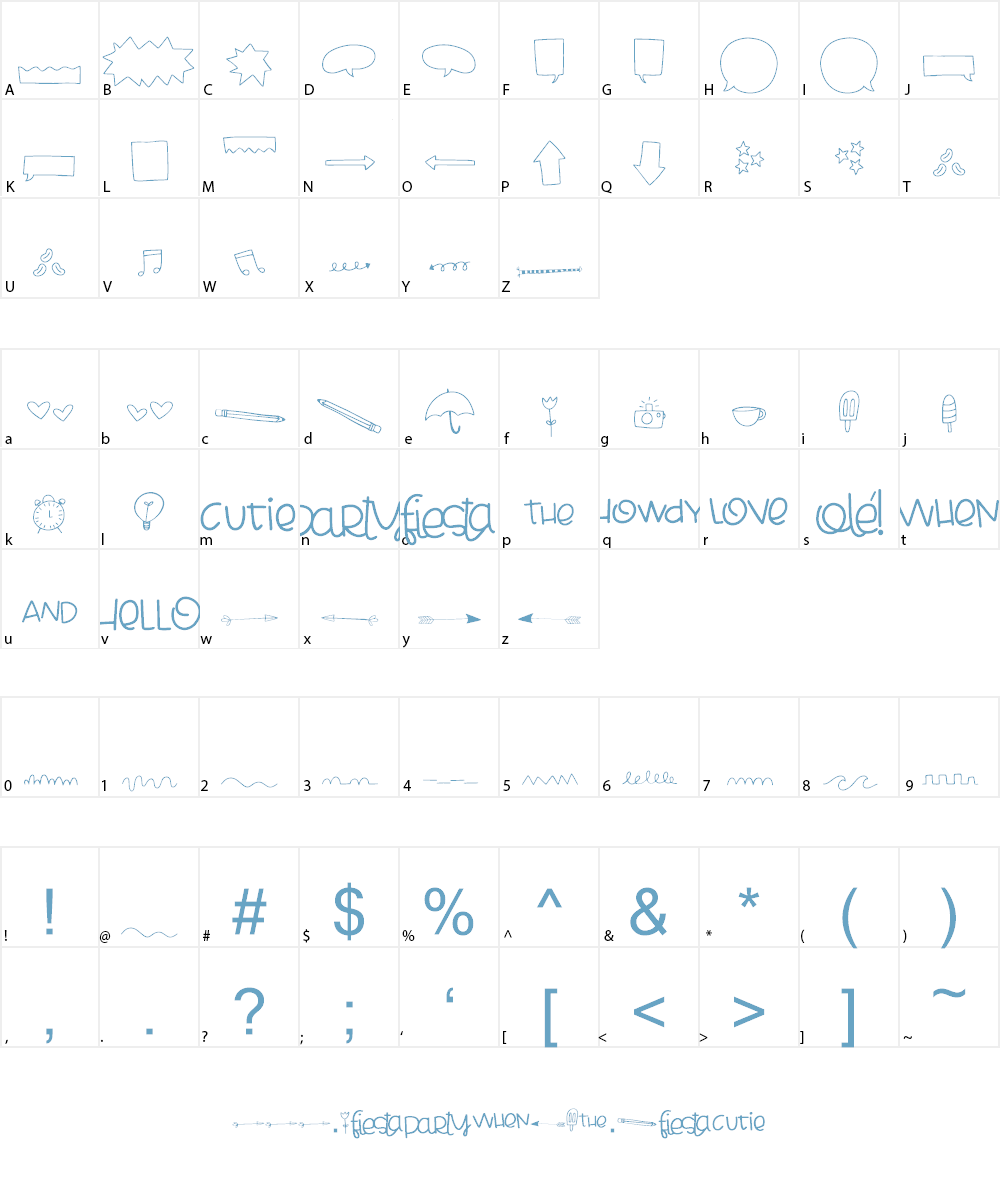 Cheesy Enchilada Doodles Font Character
