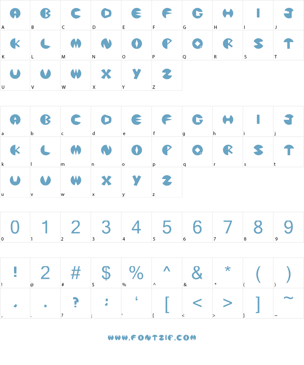 Pacmanic Font Character