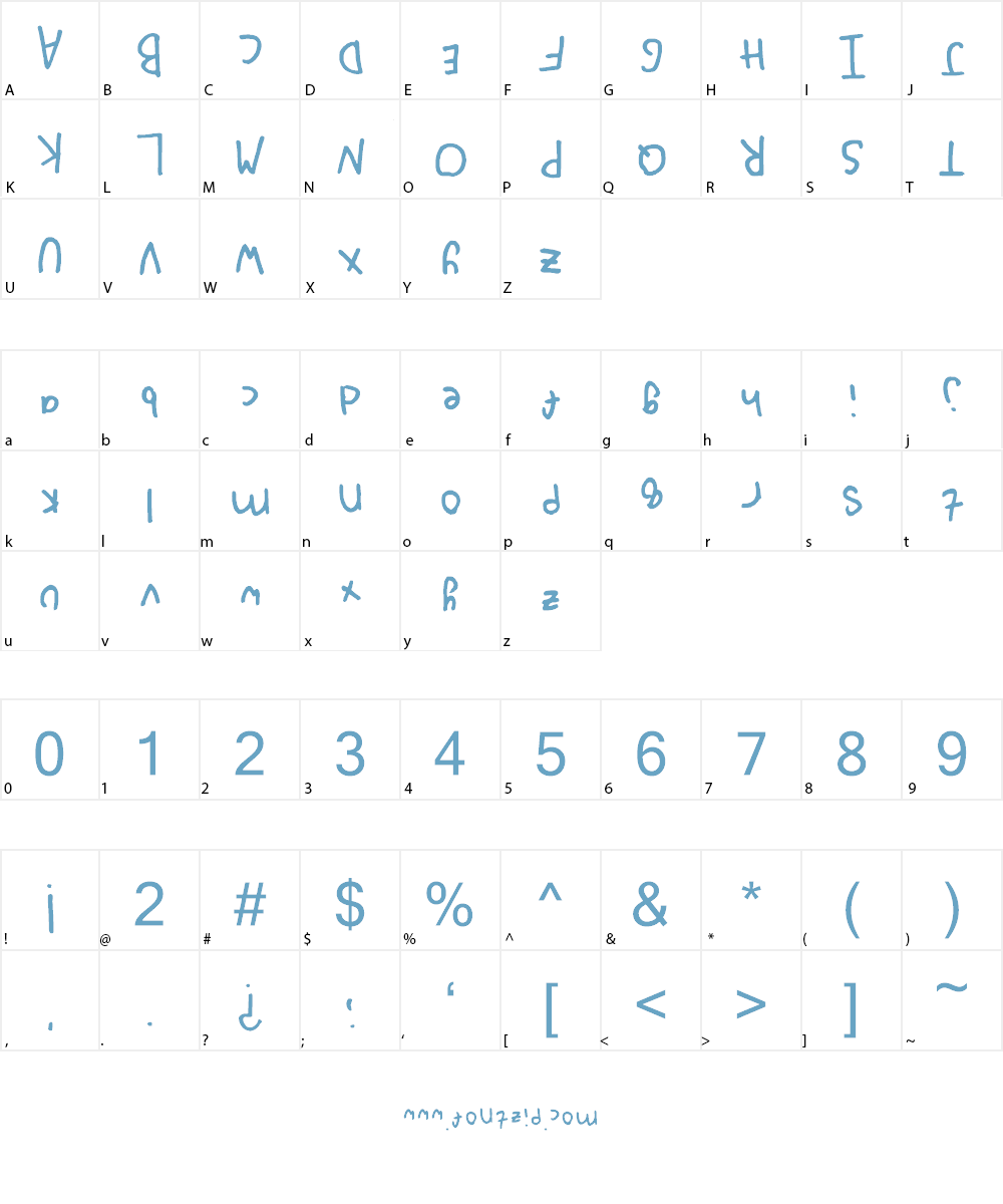 Upside Down Font Character
