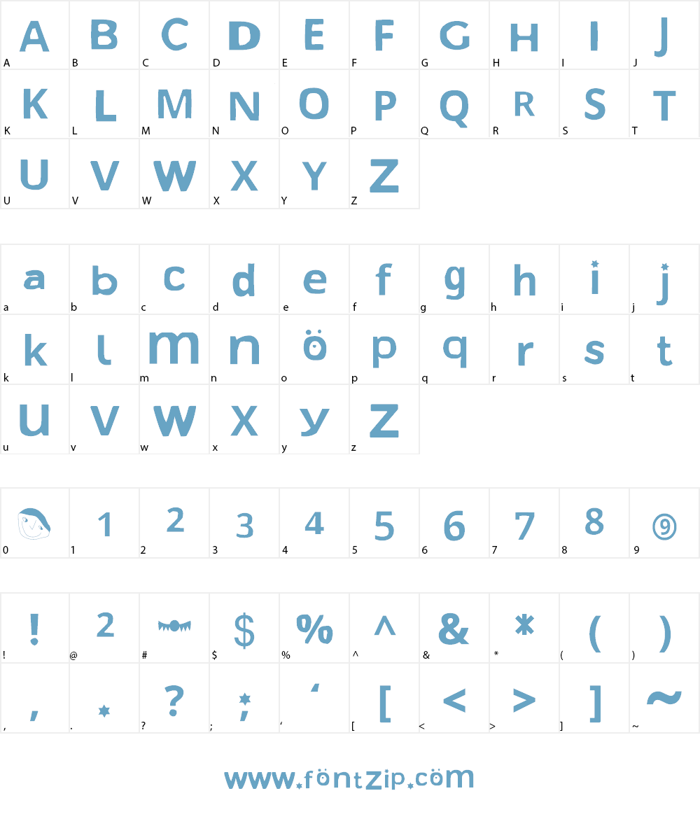Open Kiddy Sans Font Character
