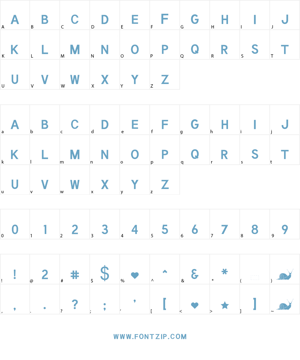 Happy Snail Mail DEMO Font Character